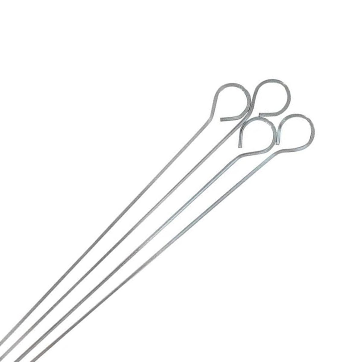 Brochetas cromadas para asar 38 cm 4 piezas