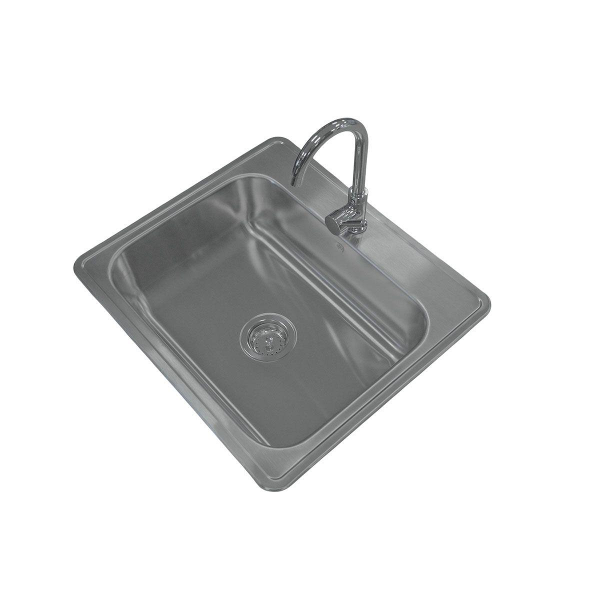 Tarja de 1 tina 63 x 56 x 18 cm con monomando y accesorios