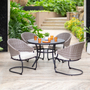 JUEGO DE JARDÍN DE MESA CON SILLAS DE METAL 5 PIEZAS