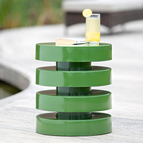MESA DECORATIVA DE METAL VERDE