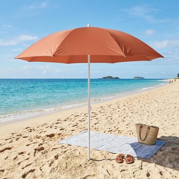 SOMBRILLA DE PLAYA DE 6' CON PROTECCIÓN SOLAR NARANJA