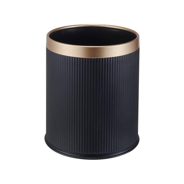 BOTE DE BASURA 12 L NEGRO CON DORADO