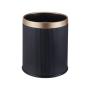 BOTE DE BASURA 12 L NEGRO CON DORADO