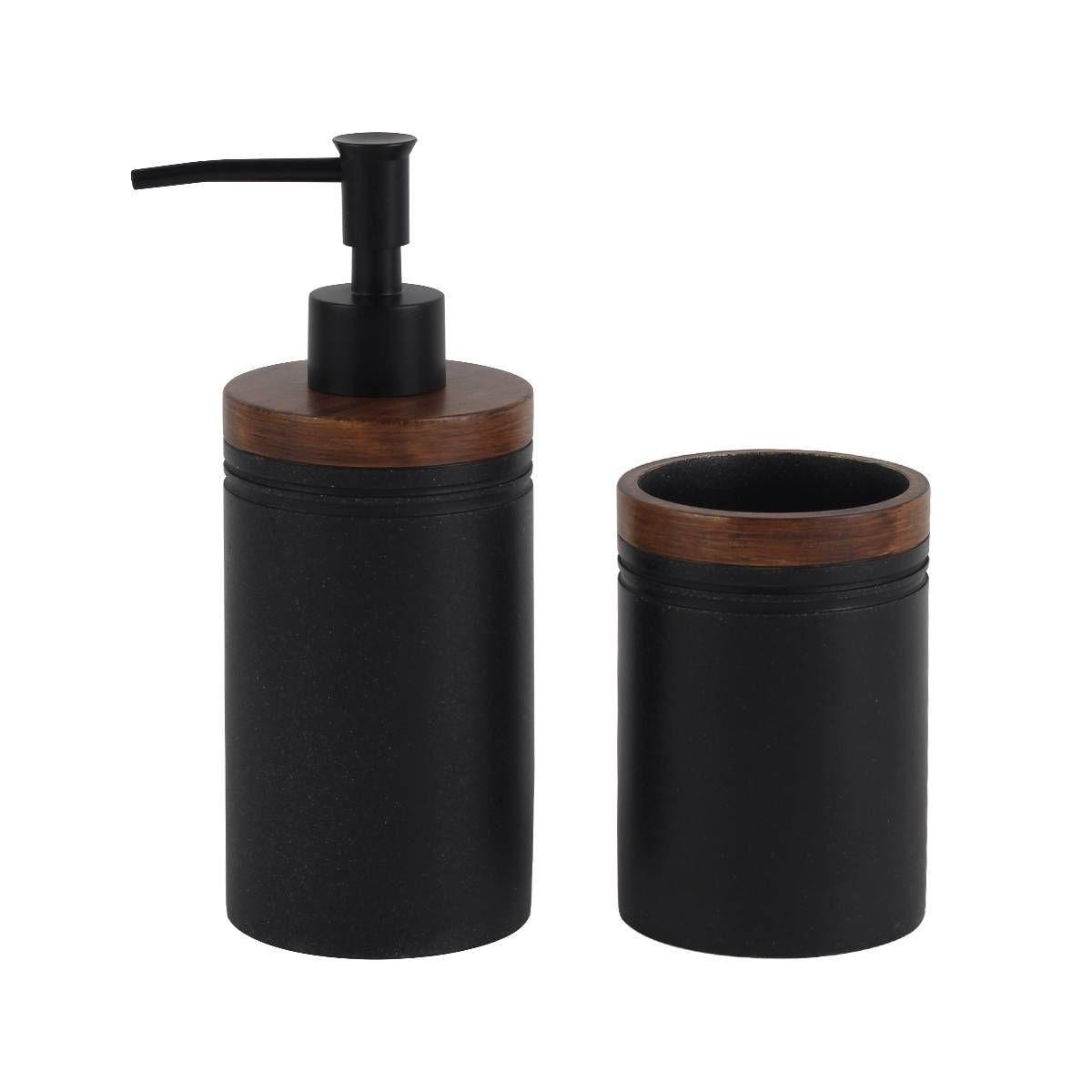 Set para baño 2 piezas negro