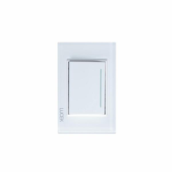 PLACA CON 1 INTERRUPTOR SENCILLO DE 3 MÓDULOS CRISTAL BLANCO