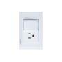 PLACA CON 1 INTERRUPTOR SENCILLO Y 1 CONTACTO DE 1.5 MÓDULOS CRISTAL BLANCO