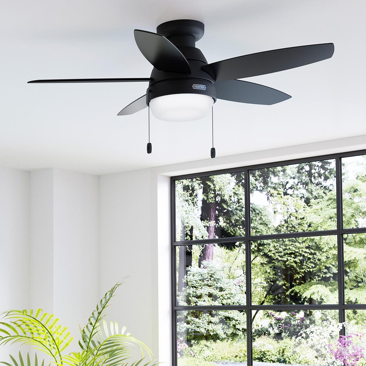 Ventilador de techo liliana 44" moderno para interior con luz led negro