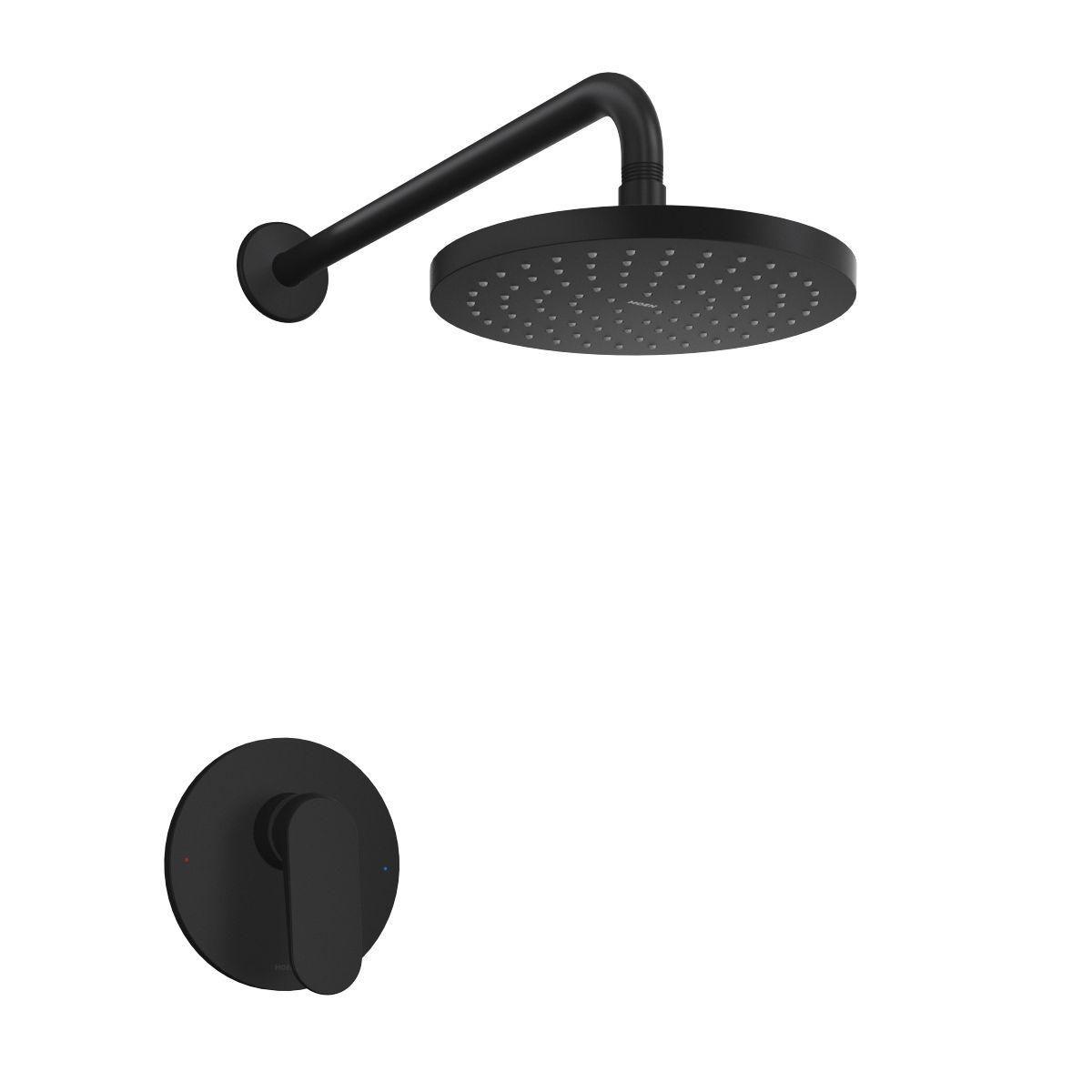 Mezcladora monomando para regadera moen línea akamys acabado negro mate