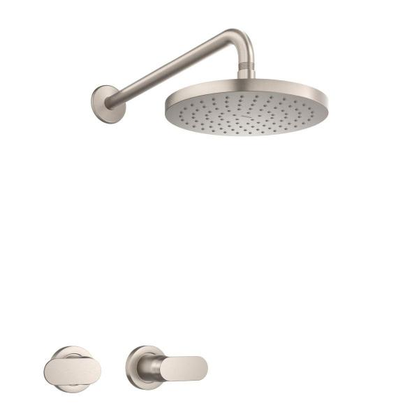 MEZCLADORA DUOMANDO PARA REGADERA MOEN LINEA AKAMYS ACABADO NÍQUEL CEPILLADO