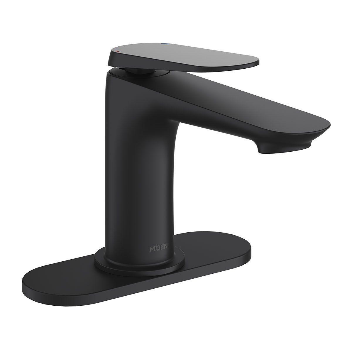 Mezcladora monomando para lavabo moen línea akamys acabado negro mate