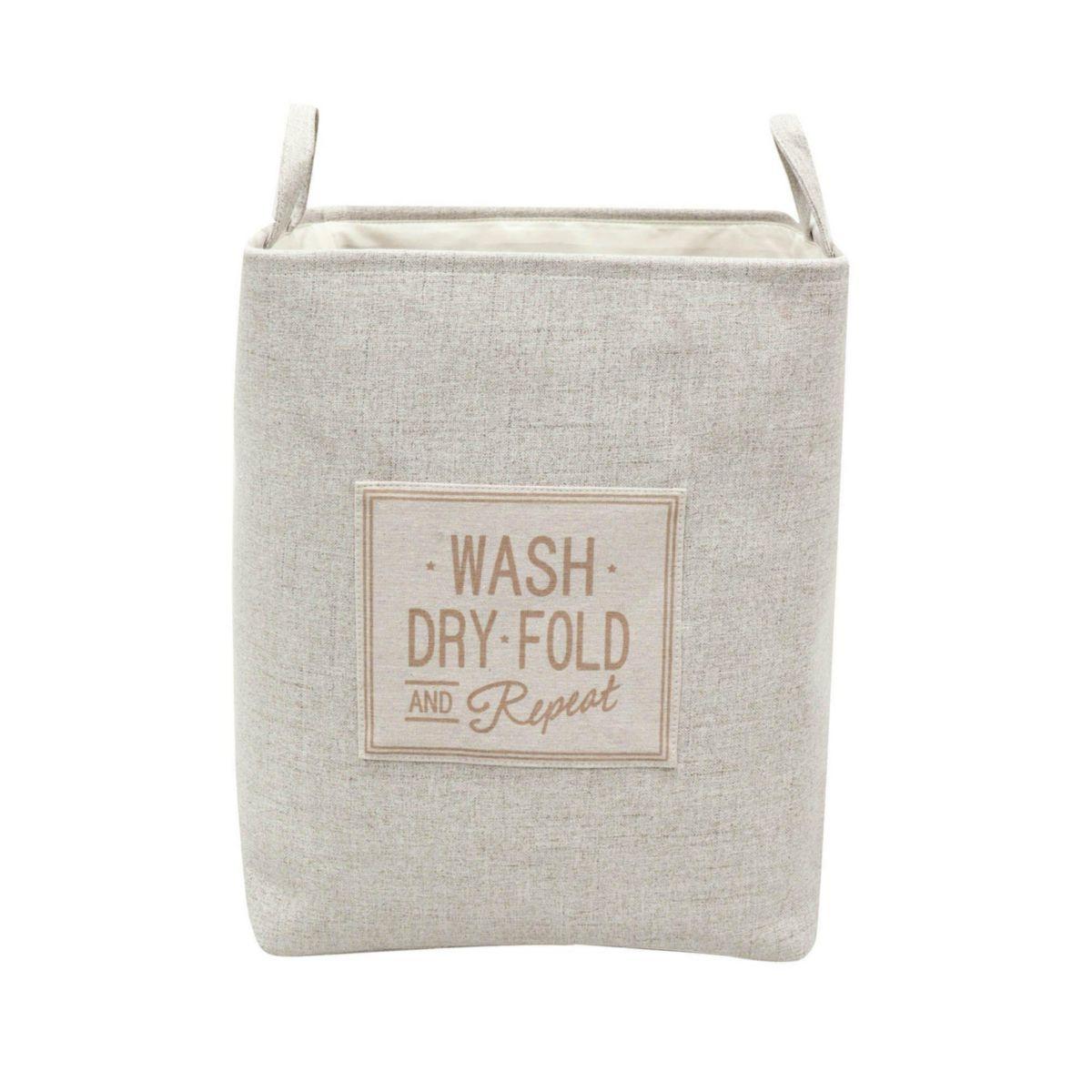 Cesto rectangular beige 40 x 30 x 50 cm