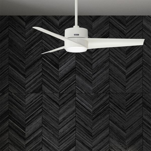 VENTILADOR DE TECHO HAVOC 54" MODERNO PARA EXTERIOR CON LUZ LED BLANCO