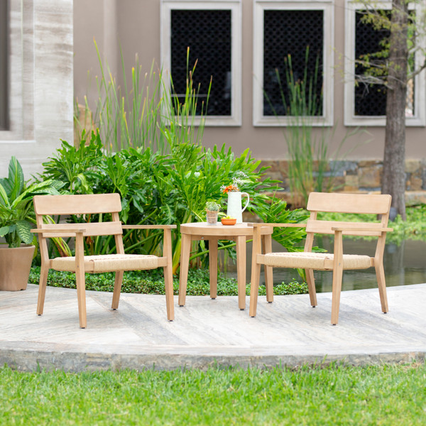 BISTRO MORNINGTON DE RATTÁN 3 PIEZAS CAFÉ CLARO