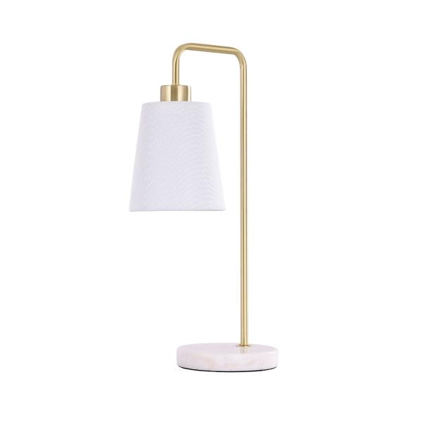 LAMPARA DE MESA DECORATIVA DE 1 LUZ BLANCO/DORADO