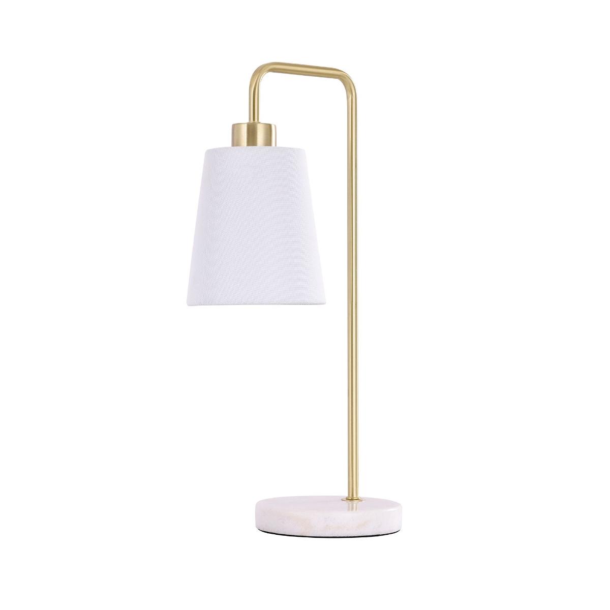 Lampara de mesa decorativa de 1 luz blanco/dorado