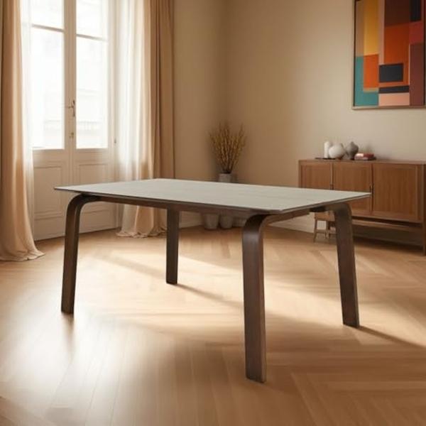 MESA DE COMEDOR GIN DE MADERA CON ACABADO DE NOGAL