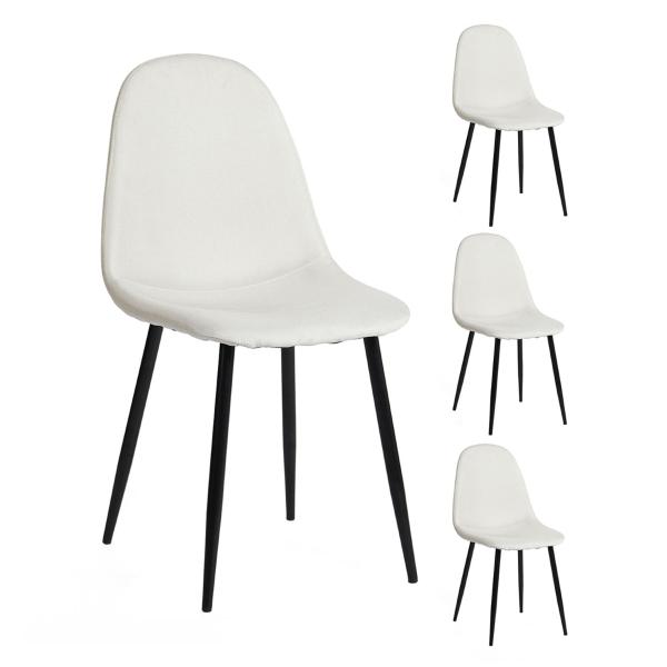 SILLAS DE COMEDOR MODERNO BEIGE JUEGO DE 4