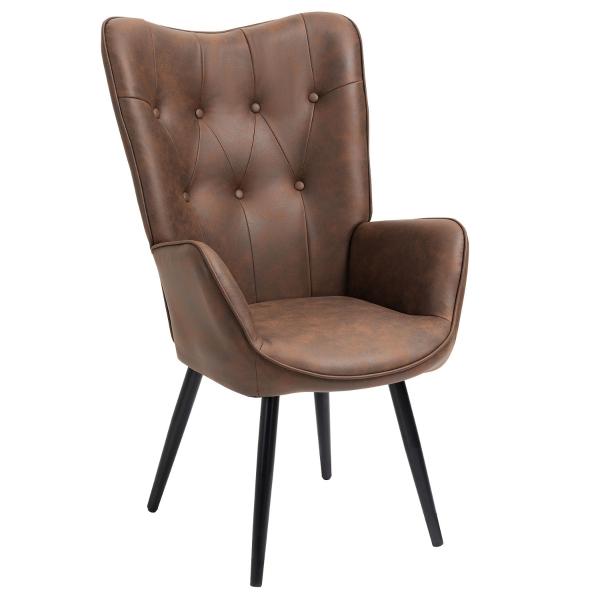 SILLON TAPIZADO INDIVIDUAL MODERNO MARRON