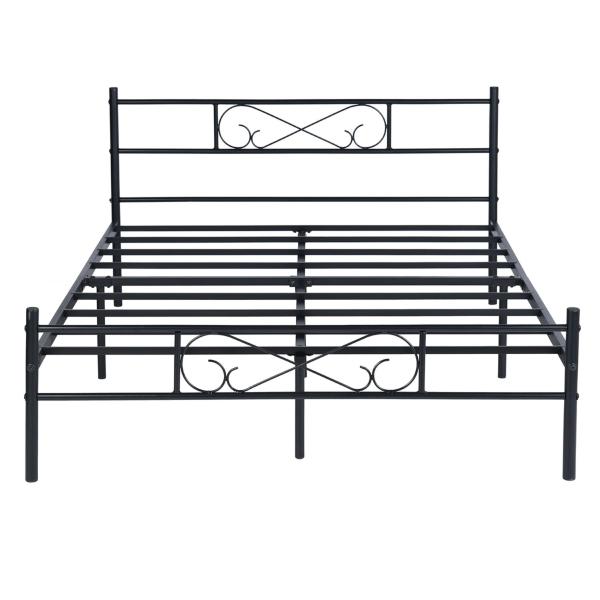 CAMA DOUBLE METAL 197X141.5X80CM NEGRO