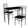MESA DE COMEDOR CON 2 SILLAS MARBEL NEGRO