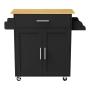 ALACENA DE COCINA EMPUJABLE DE MADERA 100X35X92CM NEGRO