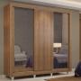 ROPERO MADESA LYON 3 PUERTAS ESPEJOS 2C PIES MARRÓN