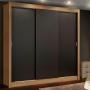 ROPERO DOBLE MADESA MÓNACO 3 PUERTAS MARRÓN NEGRO