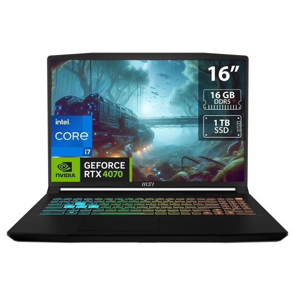 LAPTOP GAMER MSI CROSSHAIR 16 CORE I7 MEMORIA DE 16GB SSD DE 1TB RTX 4070 W11H TECLADO INGLÉS