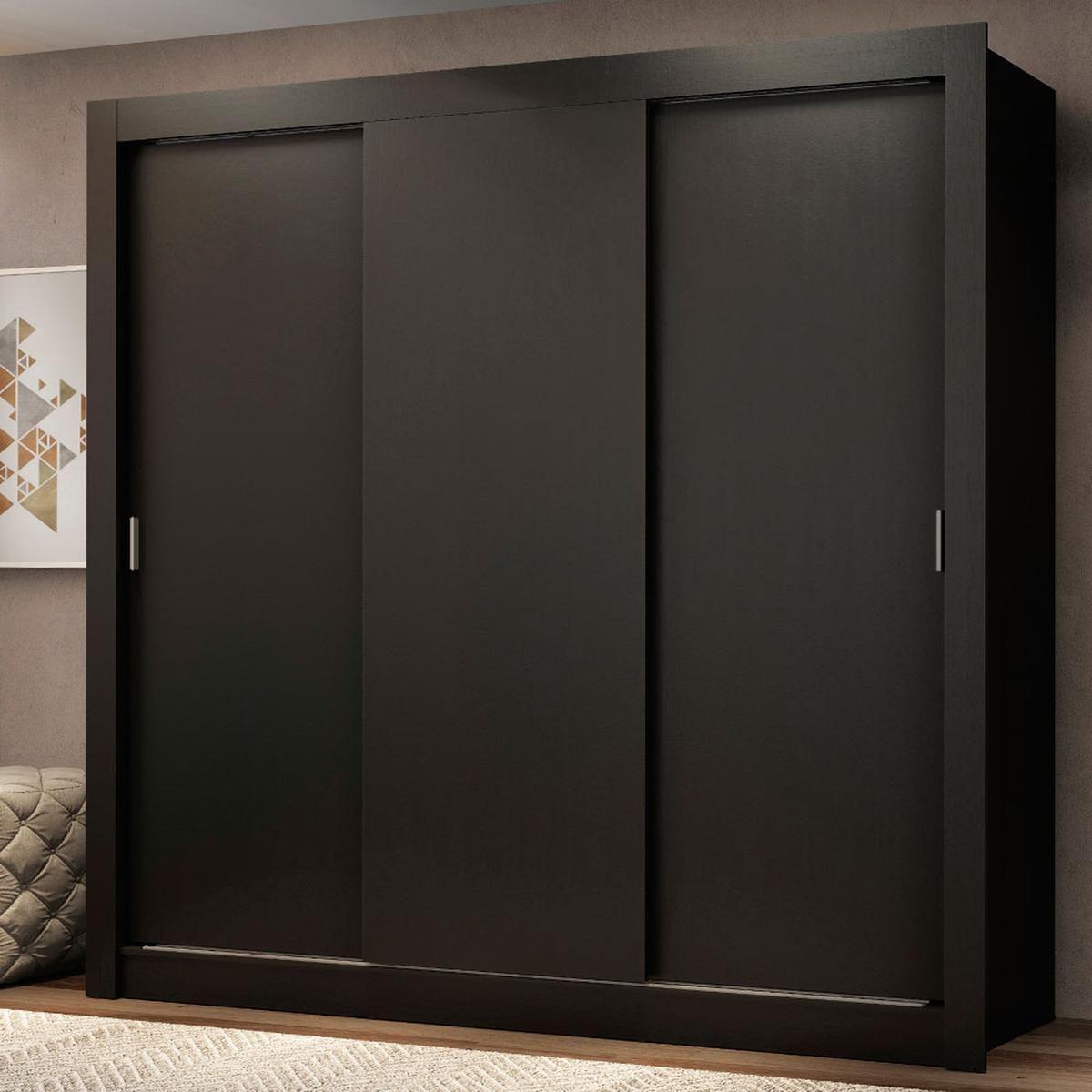 Ropero doble madesa mónaco 3 puertas negro