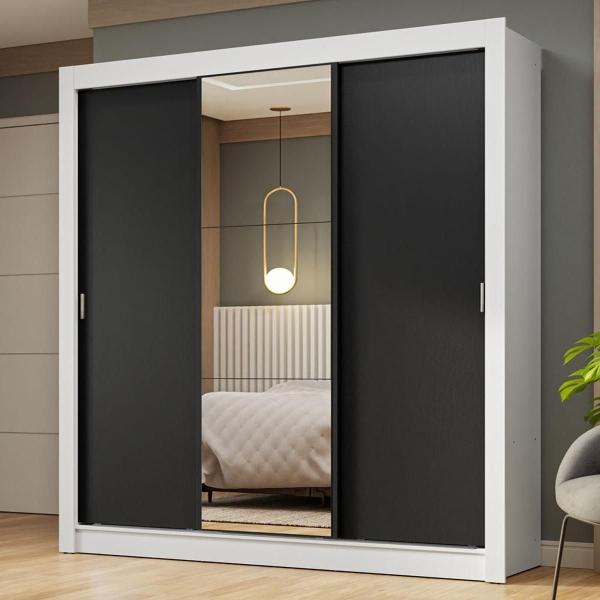 ROPERO CLÓSET MADESA 3 PUERTAS 1 ESPEJO BN