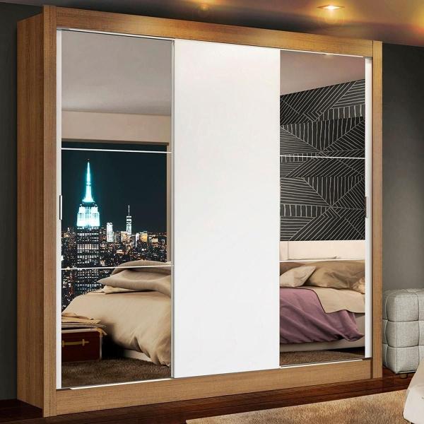 ROPERO MADESA LYON 3 PUERTAS ESPEJOS 2 CAJONES MARRÓN