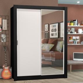 MADESA ROPERO MADESA DENVER 2 PUERTAS ESPEJO NEGRO