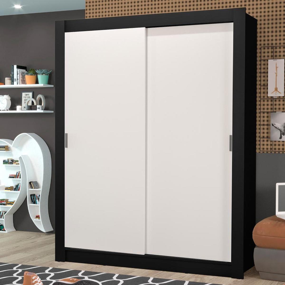 Ropero madesa dallas plus 2 puertas 4 cajones negro