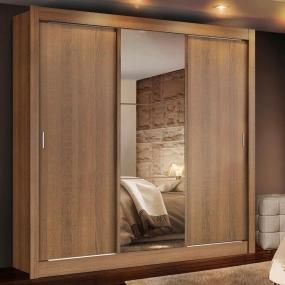 ROPERO MADESA LYON 3 PUERTAS 1 ESPEJO 2 CAJONES MARRÓN