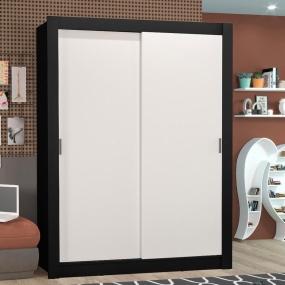 ROPERO MADESA DENVER 2 PUERTAS CORREDIZAS NEGRO