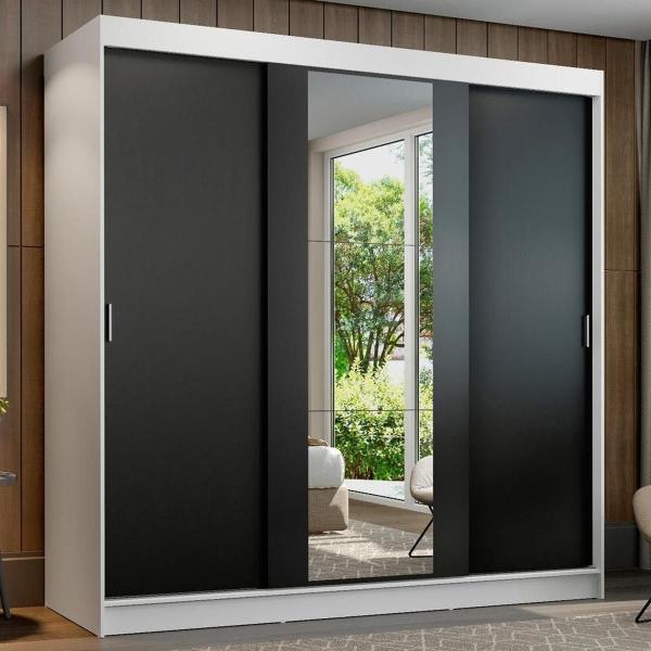 ROPERO MADESA RENO 3 PUERTAS CORREDIZAS CON ESPEJO