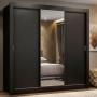 ROPERO MADESA LYON 3 PUERTAS 1 ESPEJO 2 CAJONES NEGRO