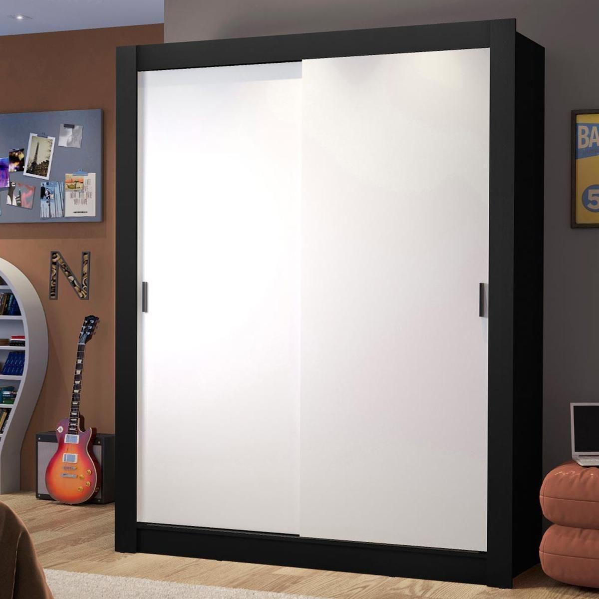 Ropero madesa dallas 2 puertas 2 cajones negro