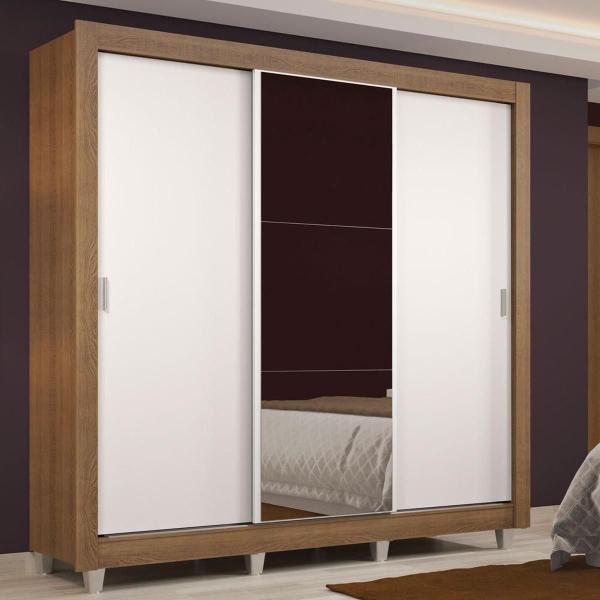 ROPERO MADESA LYON 3 PUERTAS ESPEJO 2 CAJON PIES MARRÓN