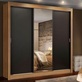 ROPERO MADESA LYON 3 PUERTAS 1 ESPEJO 2 CAJONES MARRÓN