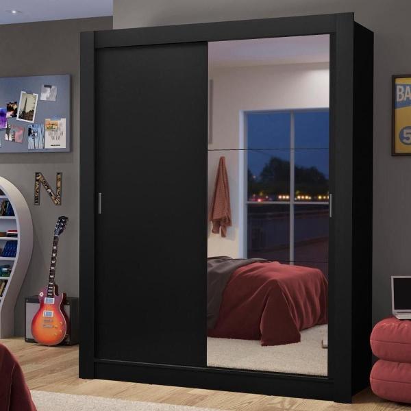 ROPERO MADESA DALLAS 2 PUERTAS 1 ESPEJO 2 CAJON NEGRO