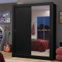 ROPERO MADESA DALLAS 2 PUERTAS 1 ESPEJO 2 CAJON NEGRO