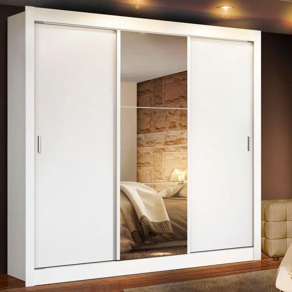 ROPERO MADESA LYON 3 PUERTAS 1 ESPEJO 2 CAJONES BLANCO