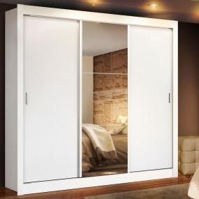 ROPERO MADESA LYON 3 PUERTAS 1 ESPEJO 2 CAJONES BLANCO
