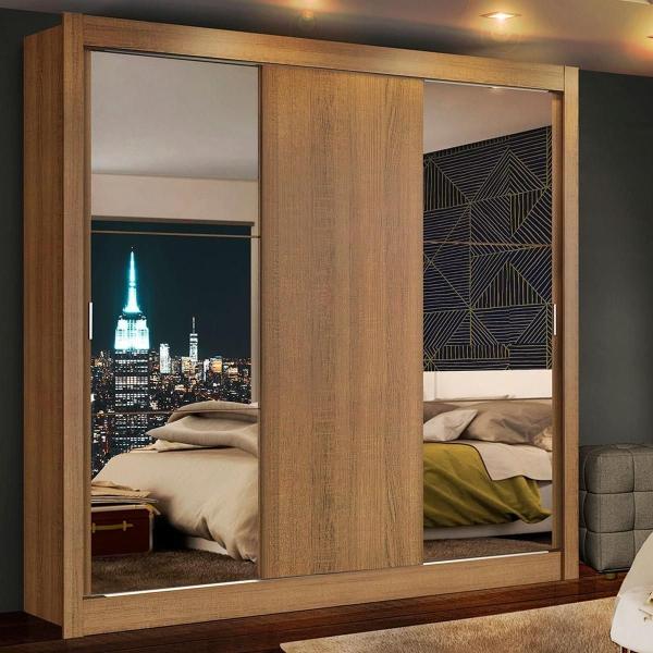 ROPERO MADESA MÓNACO 3 PUERTAS 2 ESPEJOS MARRÓN