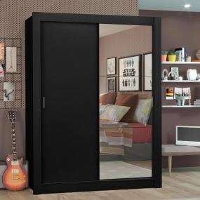MADESA ROPERO MADESA DENVER 2 PUERTAS ESPEJO NEGRO