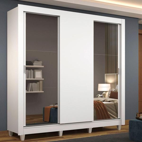 ROPERO MADESA MÓNACO 3 PUERTAS CORREDIZAS PIES BLANCO