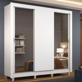 ROPERO MADESA MÓNACO 3 PUERTAS CORREDIZAS PIES BLANCO
