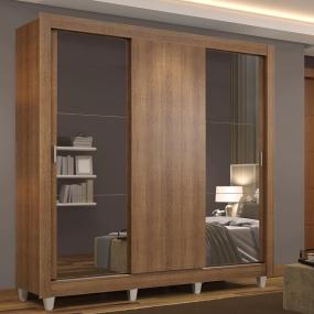 ROPERO MADESA MÓNACO 3 PUERTAS CORREDIZAS PIES MARRÓN
