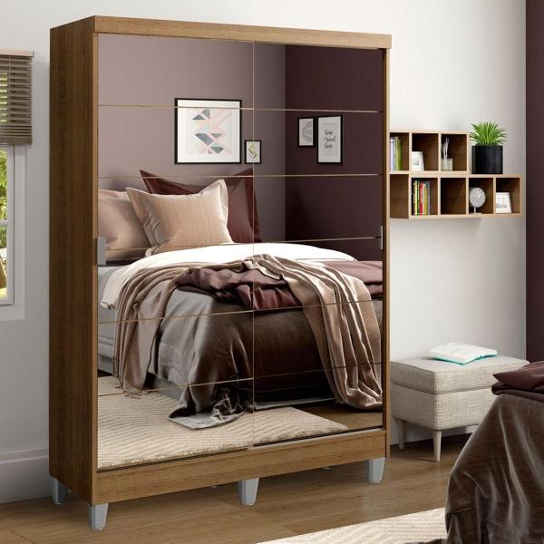 CLÓSET LUKE MADESA 2 PUERTAS ESPEJO PIES BLANCO